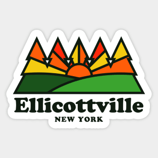 Ellicottville NY New York Retro Vintage Mountains Sticker